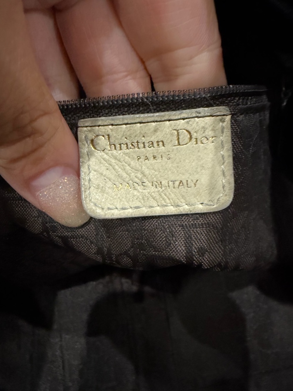 Vintage Christian Dior Shoulder Bag Cannage Quilted Black Leather bucket bag - Picture 13 of 16